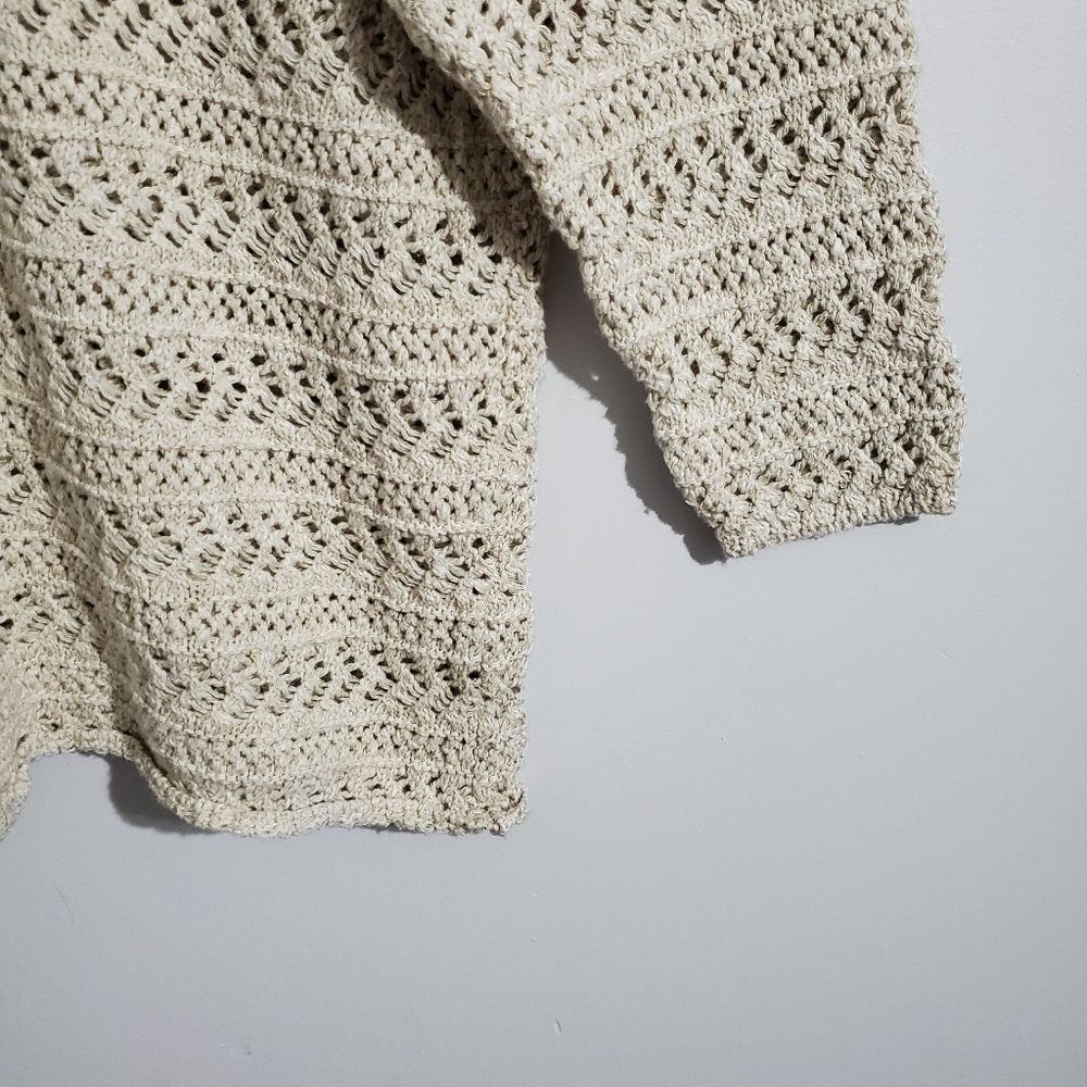 Vintage Tan Knit Cardigan Sweater Size 2X - Picture 2 of 6